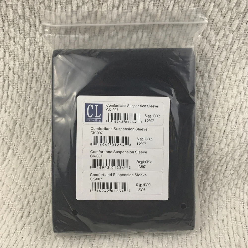 NEW Comfortland CK-007 Knee Brace Suspension Sleeve L2397‎ Black Comfort Land